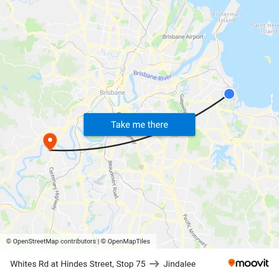 Whites Rd at Hindes Street, Stop 75 to Jindalee map
