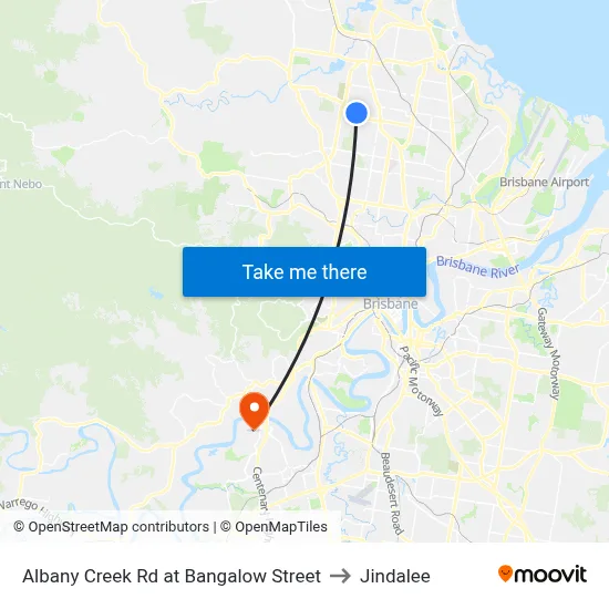 Albany Creek Rd at Bangalow Street to Jindalee map