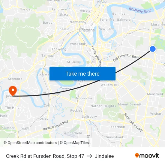 Creek Rd at Fursden Road, Stop 47 to Jindalee map