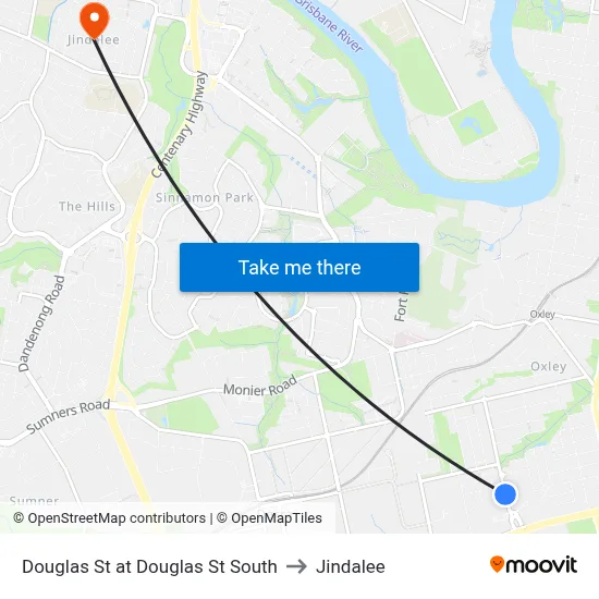 Douglas St at Douglas St South to Jindalee map