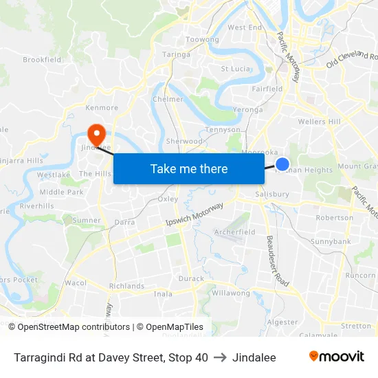 Tarragindi Rd at Davey Street, Stop 40 to Jindalee map
