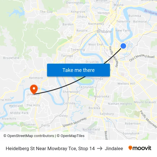 Heidelberg St Near Mowbray Tce, Stop 14 to Jindalee map