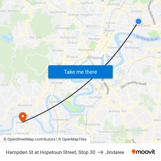 Hampden St at Hopetoun Street, Stop 30 to Jindalee map
