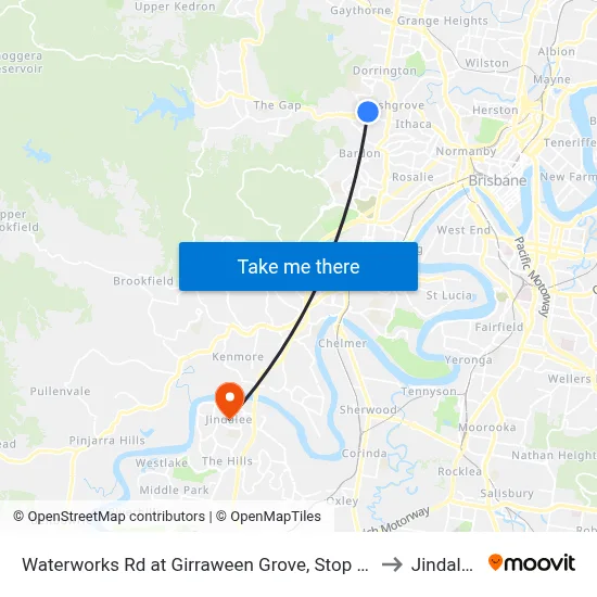 Waterworks Rd at Girraween Grove, Stop 21 to Jindalee map