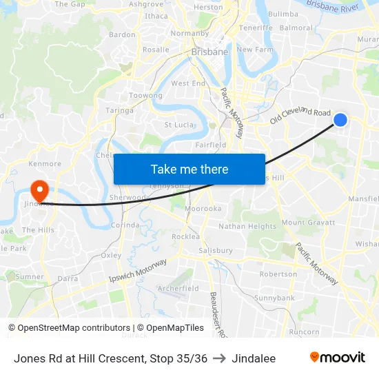 Jones Rd at Hill Crescent, Stop 35/36 to Jindalee map