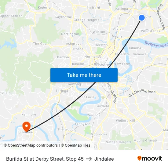Burilda St at Derby Street, Stop 45 to Jindalee map