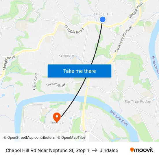 Chapel Hill Rd Near Neptune St, Stop 1 to Jindalee map