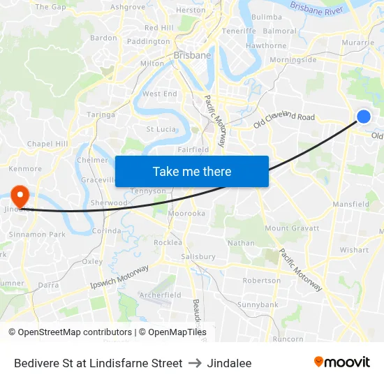 Bedivere St at Lindisfarne Street to Jindalee map