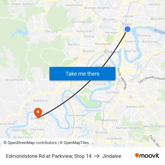 Edmondstone Rd at Parkview, Stop 14 to Jindalee map
