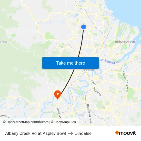 Albany Creek Rd at Aspley Bowl to Jindalee map
