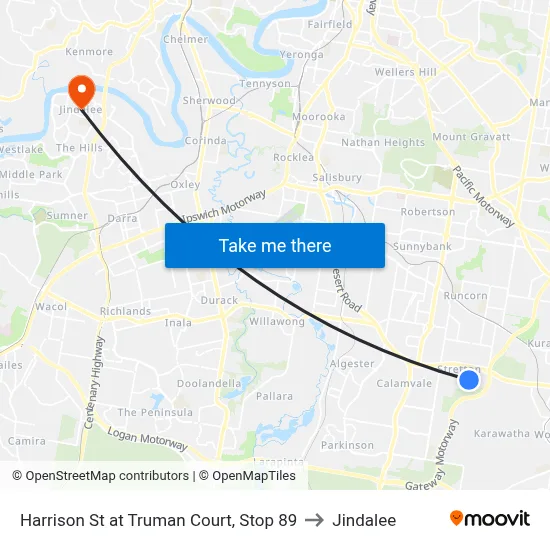 Harrison St at Truman Court, Stop 89 to Jindalee map