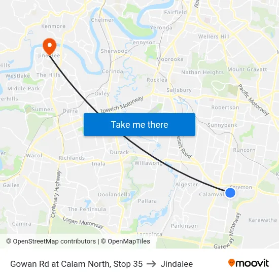 Gowan Rd at Calam North, Stop 35 to Jindalee map