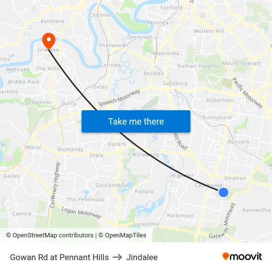 Gowan Rd at Pennant Hills to Jindalee map