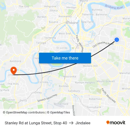 Stanley Rd at Lunga Street, Stop 40 to Jindalee map