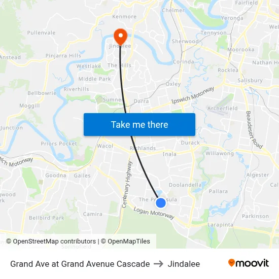 Grand Ave at Grand Avenue Cascade to Jindalee map