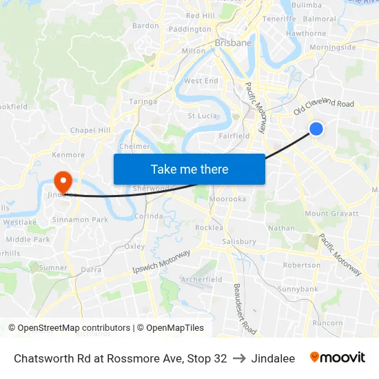 Chatsworth Rd at Rossmore Ave, Stop 32 to Jindalee map