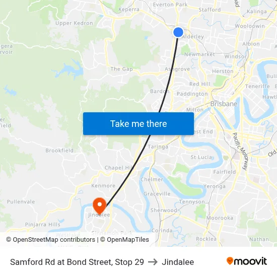 Samford Rd at Bond Street, Stop 29 to Jindalee map
