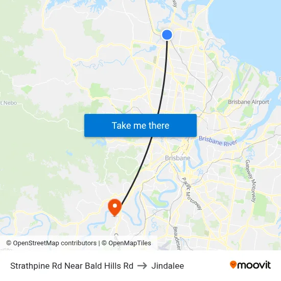 Strathpine Rd Near Bald Hills Rd to Jindalee map