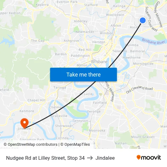 Nudgee Rd at Lilley Street, Stop 34 to Jindalee map