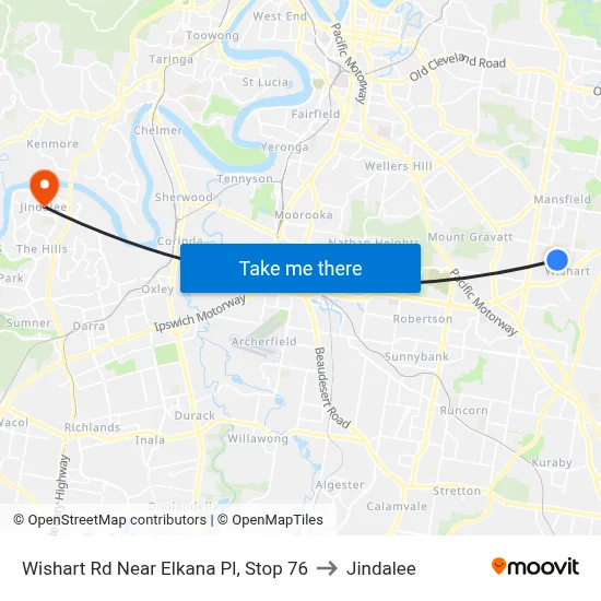Wishart Rd Near Elkana Pl, Stop 76 to Jindalee map
