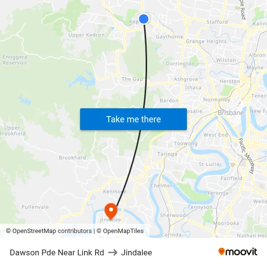 Dawson Pde Near Link Rd to Jindalee map