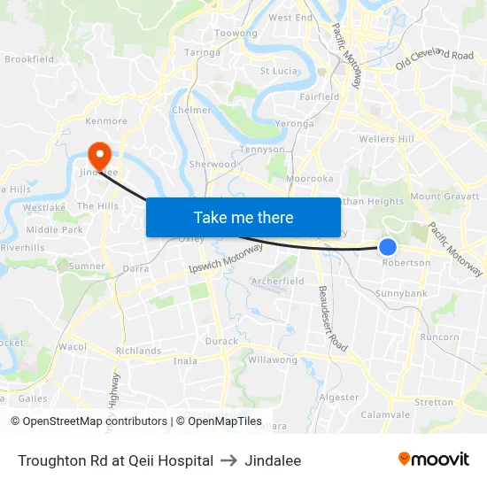 Troughton Rd at Qeii Hospital to Jindalee map