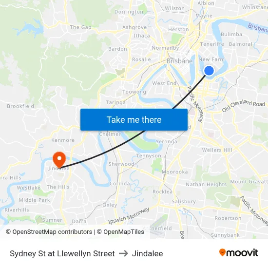 Sydney St at Llewellyn Street to Jindalee map
