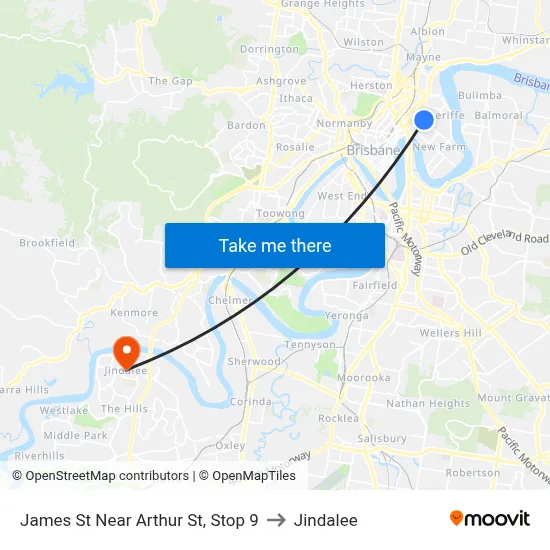 James St Near Arthur St, Stop 9 to Jindalee map