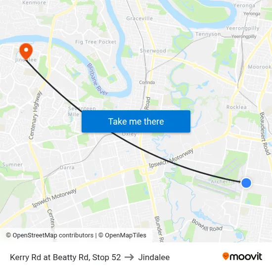 Kerry Rd at Beatty Rd, Stop 52 to Jindalee map