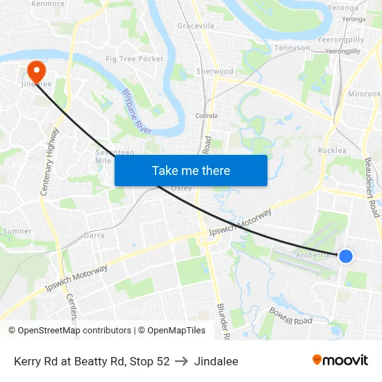 Kerry Rd at Beatty Rd, Stop 52 to Jindalee map