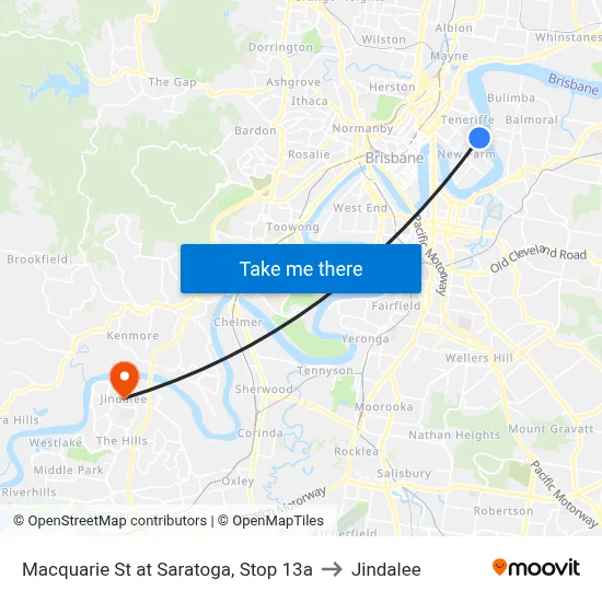 Macquarie St at Saratoga, Stop 13a to Jindalee map