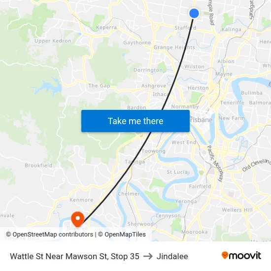 Wattle St Near Mawson St, Stop 35 to Jindalee map