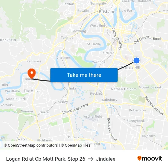 Logan Rd at Cb Mott Park, Stop 26 to Jindalee map