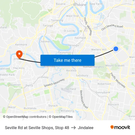 Seville Rd at Seville Shops, Stop 48 to Jindalee map