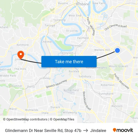 Glindemann Dr Near Seville Rd, Stop 47b to Jindalee map