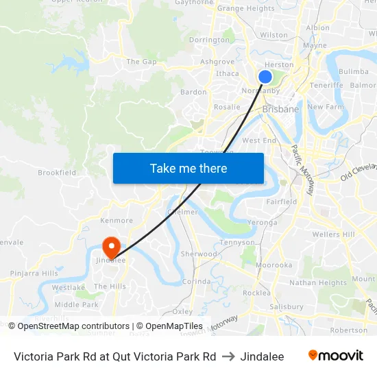 Victoria Park Rd at Qut Victoria Park Rd to Jindalee map