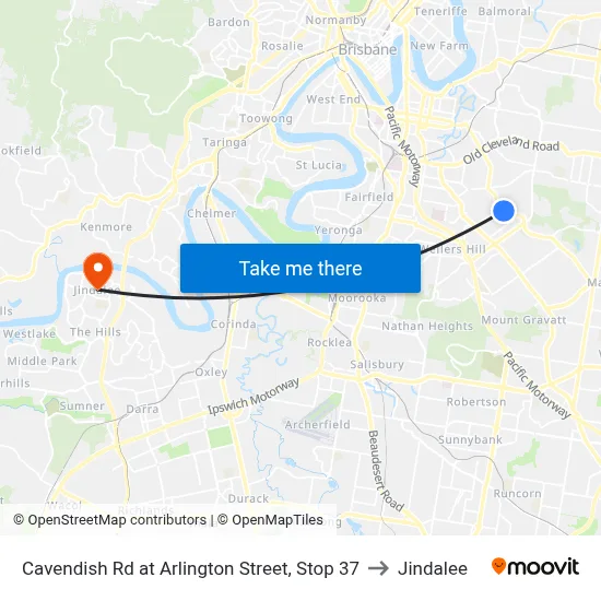 Cavendish Rd at Arlington Street, Stop 37 to Jindalee map