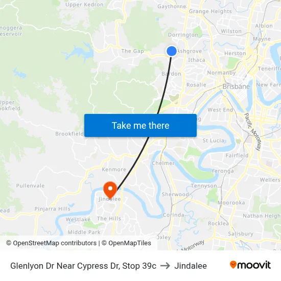 Glenlyon Dr Near Cypress Dr, Stop 39c to Jindalee map