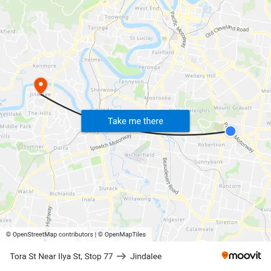Tora St Near Ilya St, Stop 77 to Jindalee map