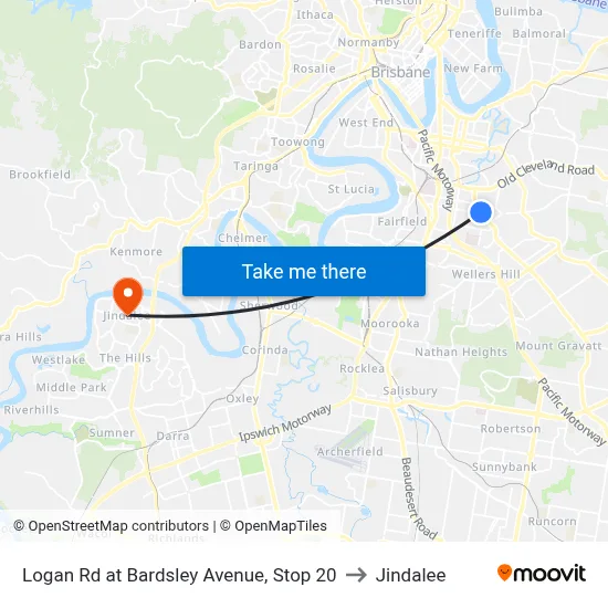 Logan Rd at Bardsley Avenue, Stop 20 to Jindalee map