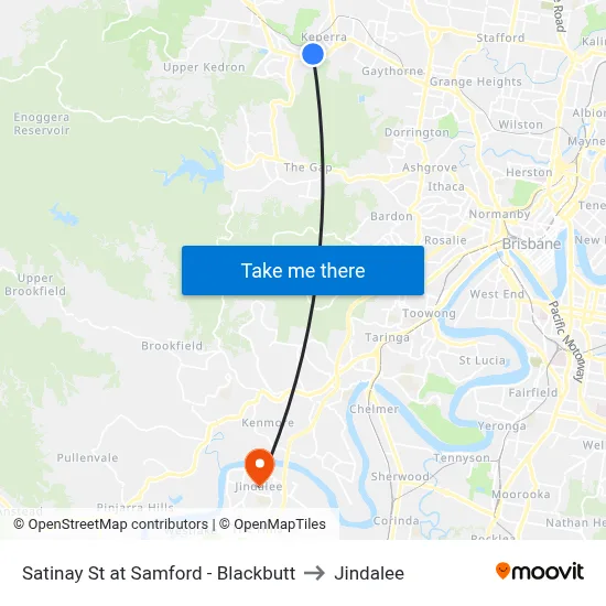 Satinay St at Samford - Blackbutt to Jindalee map