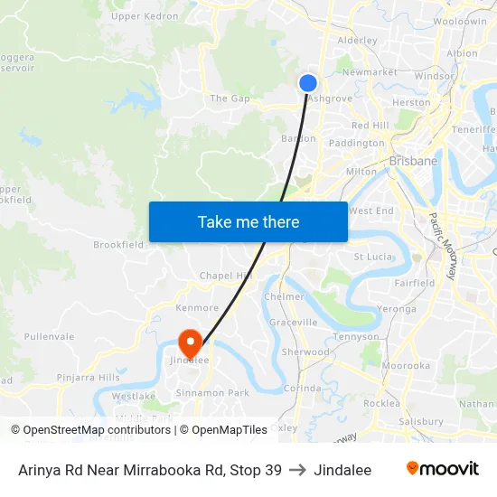Arinya Rd Near Mirrabooka Rd, Stop 39 to Jindalee map
