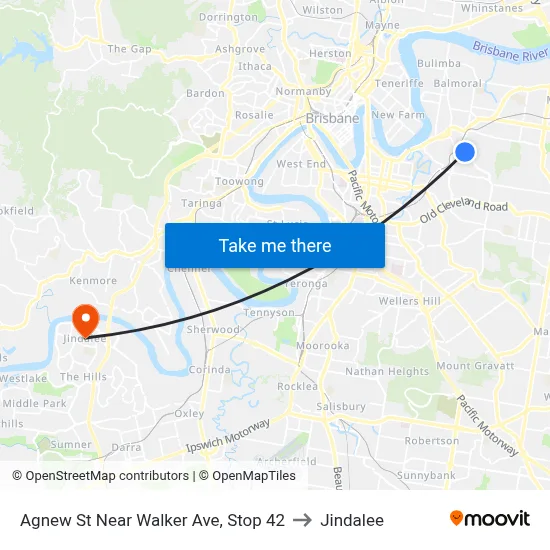 Agnew St Near Walker Ave, Stop 42 to Jindalee map