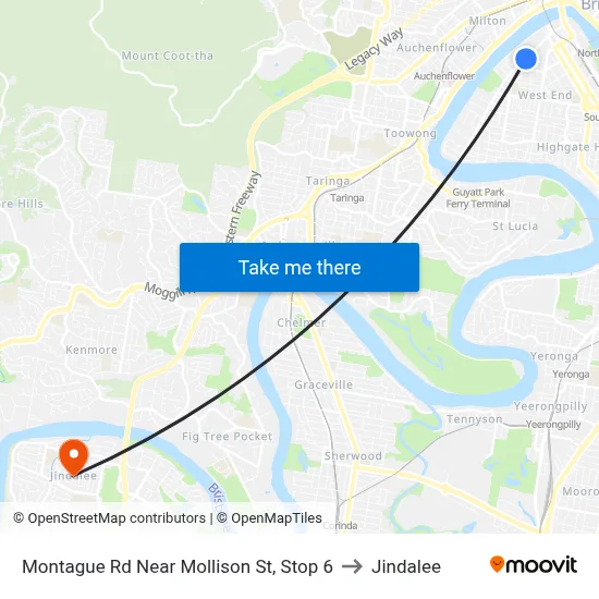 Montague Rd Near Mollison St, Stop 6 to Jindalee map