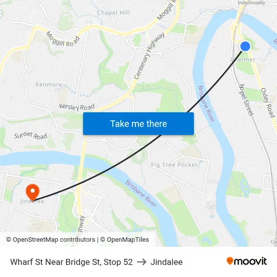 Wharf St Near Bridge St, Stop 52 to Jindalee map