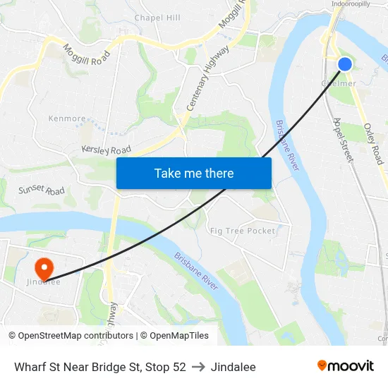 Wharf St Near Bridge St, Stop 52 to Jindalee map