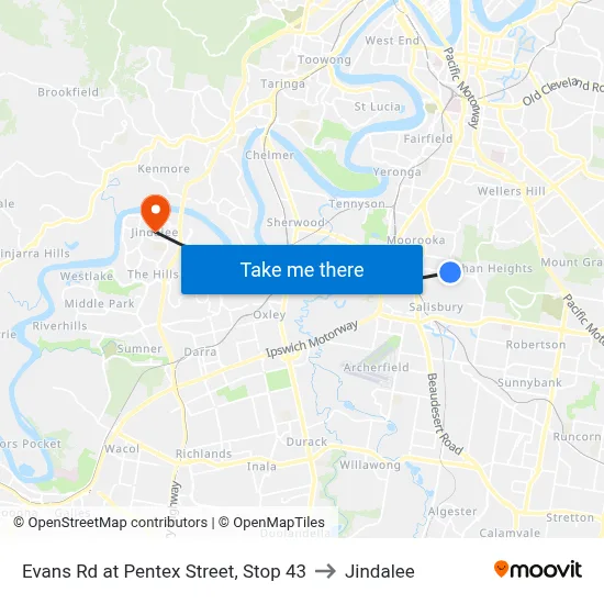 Evans Rd at Pentex Street, Stop 43 to Jindalee map