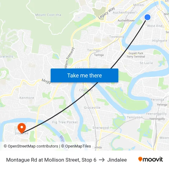 Montague Rd at Mollison Street, Stop 6 to Jindalee map