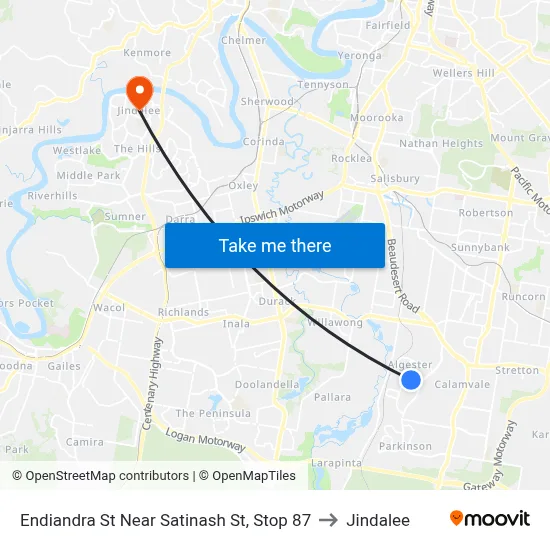 Endiandra St Near Satinash St, Stop 87 to Jindalee map