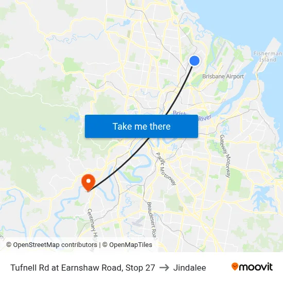 Tufnell Rd at Earnshaw Road, Stop 27 to Jindalee map